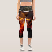 Leggings Capri capris en feu, Capris haut taille (Recto)
