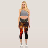 Leggings Capri capris en feu, Capris haut taille (Recto)