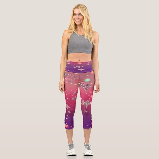 Leggings Capri Capris étoilé à taille élevée (Recto)