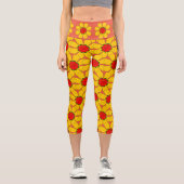 Leggings Capri Capris - Fleurs Jaunes (Recto)