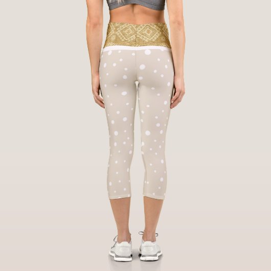 Leggings Capri Capris FLORAL À Haute Taille (Verso)