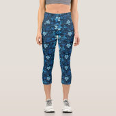 Leggings Capri Capris Floraux Bleus Chic (Recto)