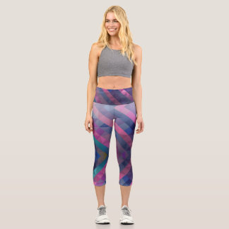 Leggings Capri Capris géométriques à taille haute personnalisable