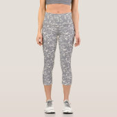 Leggings Capri Capris gris et blanc abstrait (Recto)