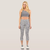 Leggings Capri Capris gris et blanc abstrait (Recto)
