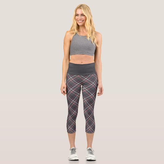 Leggings Capri Capris gris et rose (Recto)
