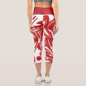 Leggings Capri Capris haut taille avec art numérique abstrait. (Verso)