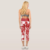 Leggings Capri Capris haut taille avec art numérique abstrait. (Verso)
