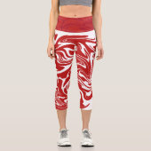 Leggings Capri Capris haut taille avec art numérique abstrait. (Recto)