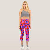Leggings Capri Capris haut taille de fleurs (Recto)