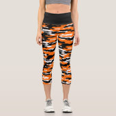 Leggings Capri Capris haut taille de tigre du Bengale (Recto)