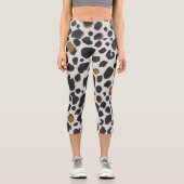 Leggings Capri Capris haut taille - Empreinte de léopard (Recto)