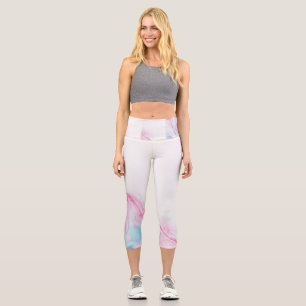 Leggings Capri Capris haut taille en marbre peint