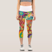 Leggings Capri Capris haut taille imprimé (Recto)