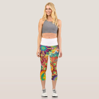 Leggings Capri Capris haut taille imprimé