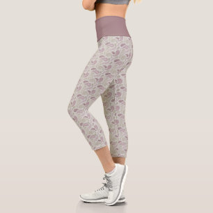 Leggings Capri Capris haut taille Motif gris-séquoia