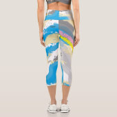 Leggings Capri Capris haut taille : Pluie Bow (Verso)