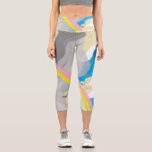 Leggings Capri Capris haut taille : Pluie Bow (Recto)