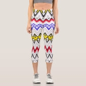 Leggings Capri Capris haut taille, Un motif classique de zigzag (Recto)