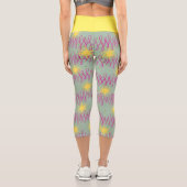 Leggings Capri Capris Jaune et Vert avec Étoiles & Fils (Verso)