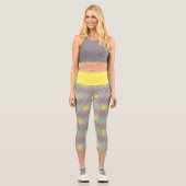 Leggings Capri Capris Jaune et Vert avec Étoiles & Fils (Recto)