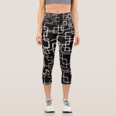 Leggings Capri Capris noir & blanc haute taille (Recto)