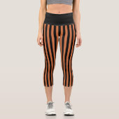 Leggings Capri Capris noir et orange (Recto)