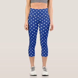 Leggings Capri Capris Pois bleu