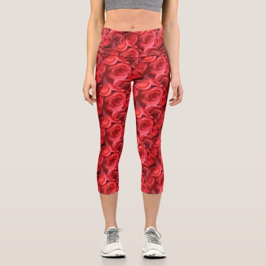 Leggings Capri Capris rose haut-taille (Recto)