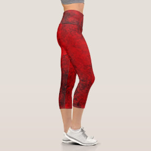 Leggings Capri Capris rouge Brown à haut taille Zazzle_Growshop