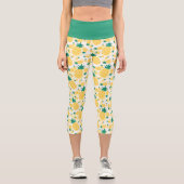 Leggings Capri Capris Taille Haute à Motif de Pineapple Tropical (Recto)