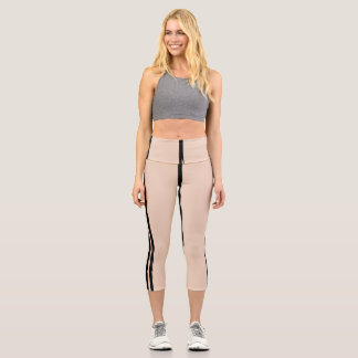 Leggings Capri Capris taille haute couleur peau