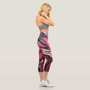 Leggings Capri Capris taille haute Cyber-Magenta Velocity