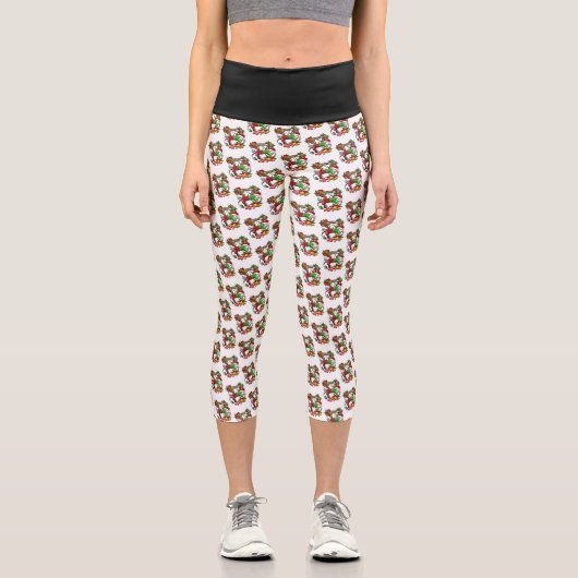 Leggings Capri Capris taille haute de Noël (Recto)