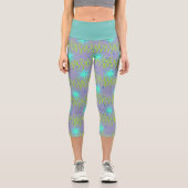 Leggings Capri Capris Turquoise et violet (Recto)