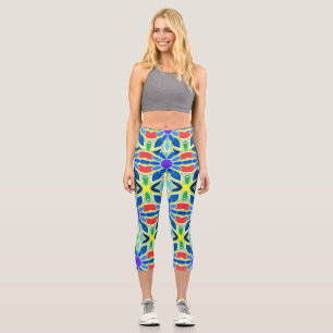 Leggings Capri Capris, un motif de tissu coloré et tendance