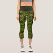 Leggings Capri Capris vert feuille de palme haute taille (Recto)