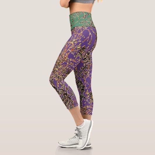 Leggings Capri CAPRIS VIBRATIEUX en PURPLE/GREEN (Gauche)