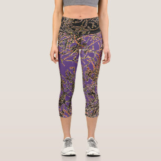 Leggings Capri CAPRIS VIBRATIEUX en PURPLE/NOIR