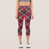 Leggings Capri Capris - Yoga Scottish Tartan (Recto)