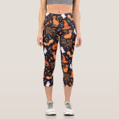 Leggings Capri Caractères d'halloween illustrés mignons sur bg no (Recto)