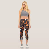 Leggings Capri Caractères d'halloween illustrés mignons sur bg no (Recto)
