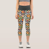 Leggings Capri Caractères LOONEY TUNES™ sur Checker noir et blanc (Recto)