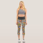 Leggings Capri Caractères LOONEY TUNES™ sur Checker noir et blanc (Recto)