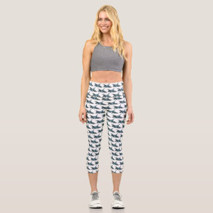 Leggings Capri Caricature d'avion de chasse militaire