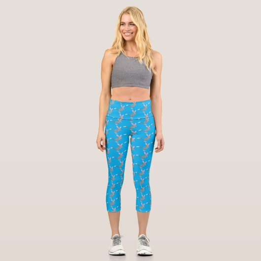 Leggings Capri Caricature de bilby australien très heureuse (Recto)