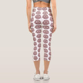 Leggings Capri Caricature de biscuit à puce en chocolat (Verso)