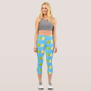 Leggings Capri Caricature de chaux de citron joyeux