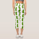 Leggings Capri Caricature de cornichon joyeux (Verso)
