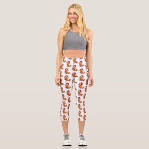 Leggings Capri Caricature de crevettes de Noël joyeux